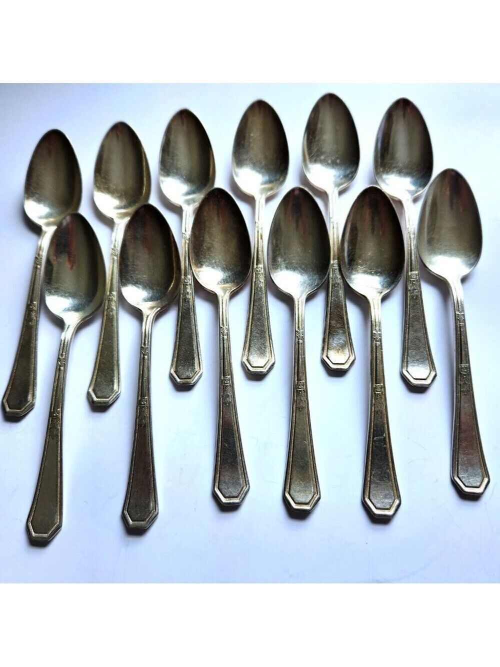 Rogers Mayfair Pattern Teaspoons Silver Plate 5 1/2 Inch Length Lot of 12
